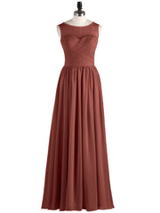 Robes Longues Mousseline avec Col d'Illusionline terracotta