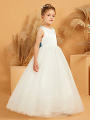Robe de Fille avec Longueur au Sol en Satin Mat