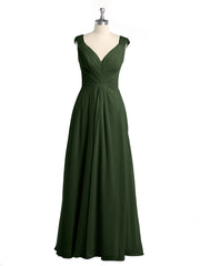 Dentelle Bretelles Col En V Mousseline Robes Avec Poches Olive Verte Grande Taille