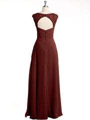 Dentelle Bretelles Col En V Mousseline Robes Avec Poches terracotta