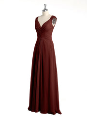 Dentelle Bretelles Col En V Mousseline Robes Avec Poches terracotta