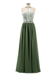 Licou Maxi Robe avec Ivoire Dentelle Bustier Olive Verte Grande Taille