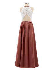 Licou Maxi Robe avec Ivoire Dentelle Bustier terracotta Grande Taille