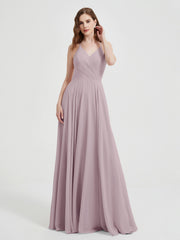 Col En V Dos Croisé Mousseline Robes De Demoiselle d'Honneur Dusk Grande Taille