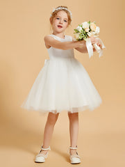 Charmantes Robes de Fille à Col en V avec Accents de Nœud Papillon