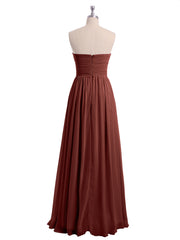 Sans Bretelles Longue Mousseline Robes De Demoiselle d'Honneur terracotta Grande Taille
