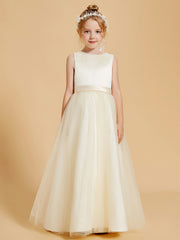 Robes de Fille de Beauté Perlée avec Elégance en Tulle