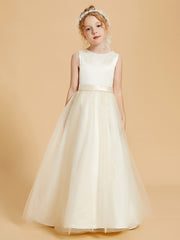 Robes de Fille de Beauté Perlée avec Elégance en Tulle