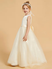 Robes de Fille de Beauté Perlée avec Elégance en Tulle