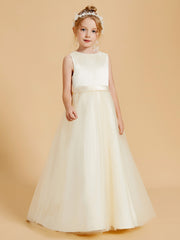 Robes de Fille de Beauté Perlée avec Elégance en Tulle