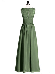 Robe Col en V Mousseline et Dentelle avec Fente Olive Verte Grande Taille