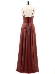 Mousseline Robe Demoiselle d'honneures avec Jupe Cascade terracotta
