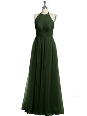 Illusion Col Croisé Taille Tulle Robes Olive Verte