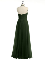 Illusion Col Croisé Taille Tulle Robes Olive Verte