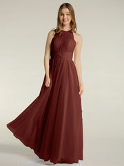 Illusion Col Croisé Taille Tulle Robes terracotta