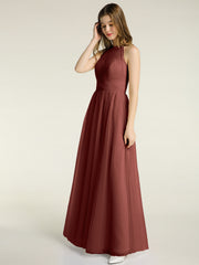 Illusion Col Croisé Taille Tulle Robes terracotta