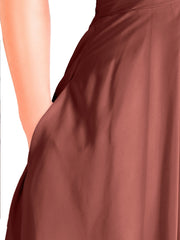 Short Mousseline Robe Demoiselle d'honneur avec Poche terracotta