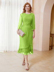 Robe en Mousseline Longueur de Mollet avec Veste Vert Citron