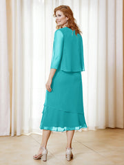 Robe en Mousseline Longueur de Mollet avec Veste Piscine