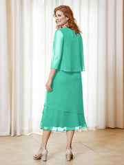 Robe en Mousseline Longueur de Mollet avec Veste Spa