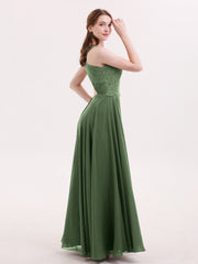 Dentelle et Mousseline Licou Robe avec Dos Nu Olive Verte