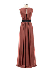 FAUX-Wrap Mousseline Robe avec Ceinture terracottae terracotta