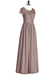 Robes Demoiselle d'honneure Longues avec Mancheron Dusk