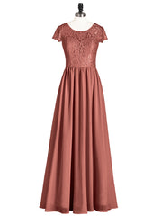 Robes Demoiselle d'honneure Longues avec Mancheron terracotta Grande Taille
