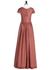 Robes Demoiselle d'honneure Longues avec Mancheron terracotta Grande Taille