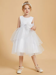 Adorables Robes de Fille Longueur aux Genoux avec Accents de Nœud Papillon