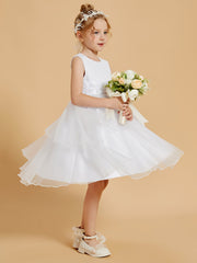 Adorables Robes de Fille Longueur aux Genoux avec Accents de Nœud Papillon
