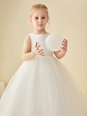 Robe de Demoiselle d'Honneur en Forme de Robe de Bal avec Lacets sans Manches