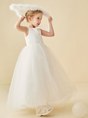 Robe de Demoiselle d'Honneur en Forme de Robe de Bal avec Lacets sans Manches