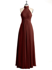 Illison Col Haut Croisé Poitrine Mousseline Robes terracotta