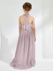 Robes de Demoiselle d'Honneur Junior Asymétriques à A-ligne avec Fleur Crépuscule