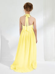 Robes de Demoiselle d'Honneur Junior Asymétriques à A-ligne avec Fleur Citron