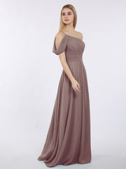 Robes Demoiselle d'honneur Longue Une Epaule Mousseline Dusk Grande Taille