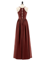 Bretelles Spaghetti Mousseline Robe avec Col en Cœur terracotta