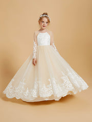 Robes de Fille Adorables avec Nœuds Papillon et Appliques en Dentelle