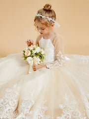 Robes de Fille Adorables avec Nœuds Papillon et Appliques en Dentelle