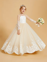 Robes de Fille Adorables avec Nœuds Papillon et Appliques en Dentelle