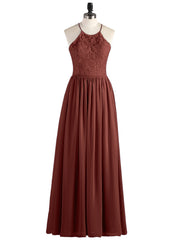 Maxi Robes Col d'Illusion Dentelle et Mousseline terracotta Grande Taille