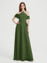 Y-Col Flotter Manches Longues Robes De Demoiselle d'Honneur Mousse