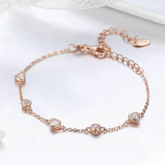 Bracelets à breloques plaqués or rose cadeau de demoiselle d'honneur