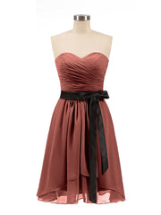Col en Cœur Robe Courte avec Ceinture terracottae terracotta
