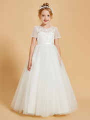 Délice de Tulle: Robes de Fille avec des Boutons