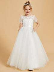 Délice de Tulle: Robes de Fille avec des Boutons