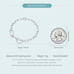 Bracelet chaîne cœur simple