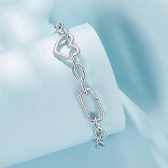 Bracelet chaîne cœur simple