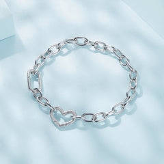 Bracelet chaîne cœur simple